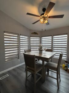 Custom roller shades and zebra roller shades in Las Vegas home