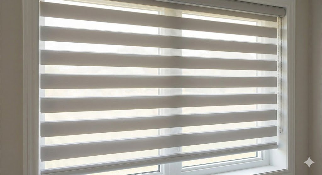 Modern Zebra dual sheer shades