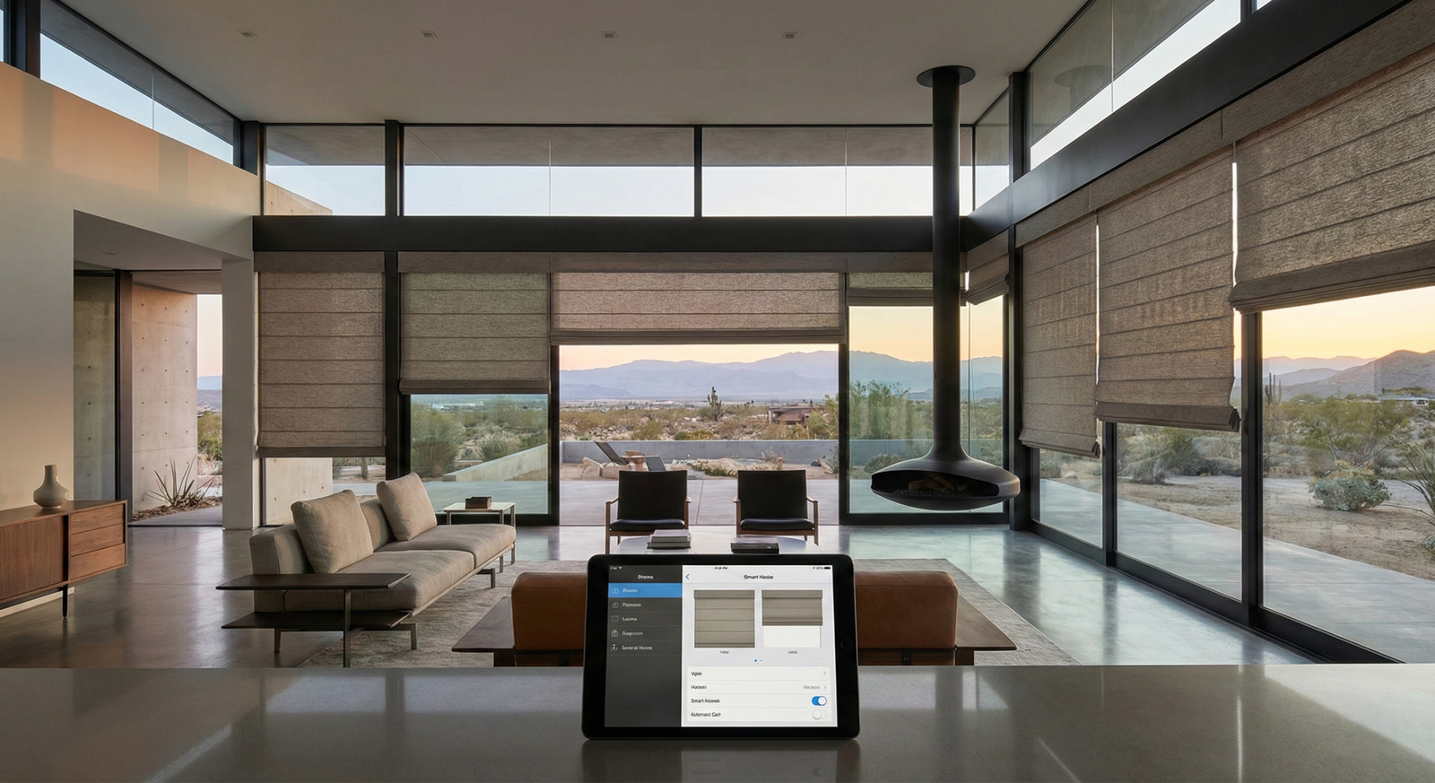 Motorized Roman Shades