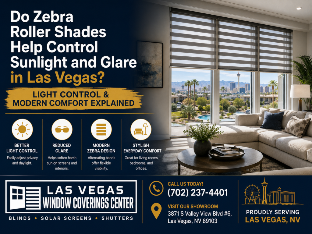 Do Zebra Roller Shades Help Control Sunlight and Glare in Las Vegas?