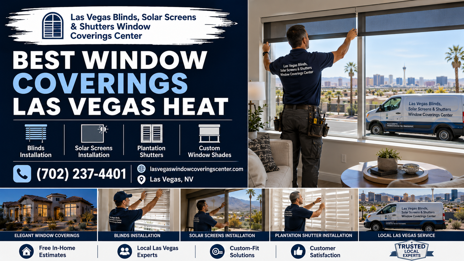Custom roller shades rolling up into a minimalist fascia, demonstrating modern window covering design for Las Vegas properties.