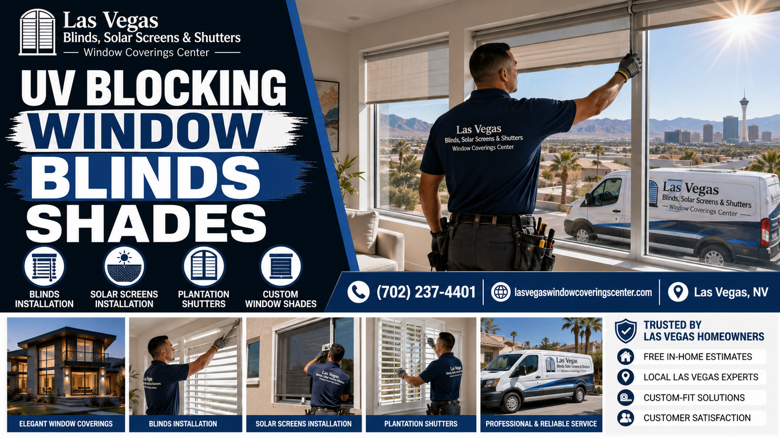 UV-blocking window blinds and shades guide for Las Vegas homes by Las Vegas Blinds Solar Screens and Shutters Window Coverings Center