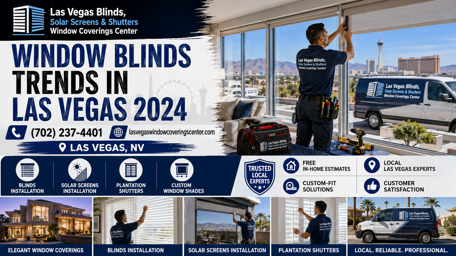 Modern Las Vegas living room featuring popular window blinds trends in Las Vegas 2024.