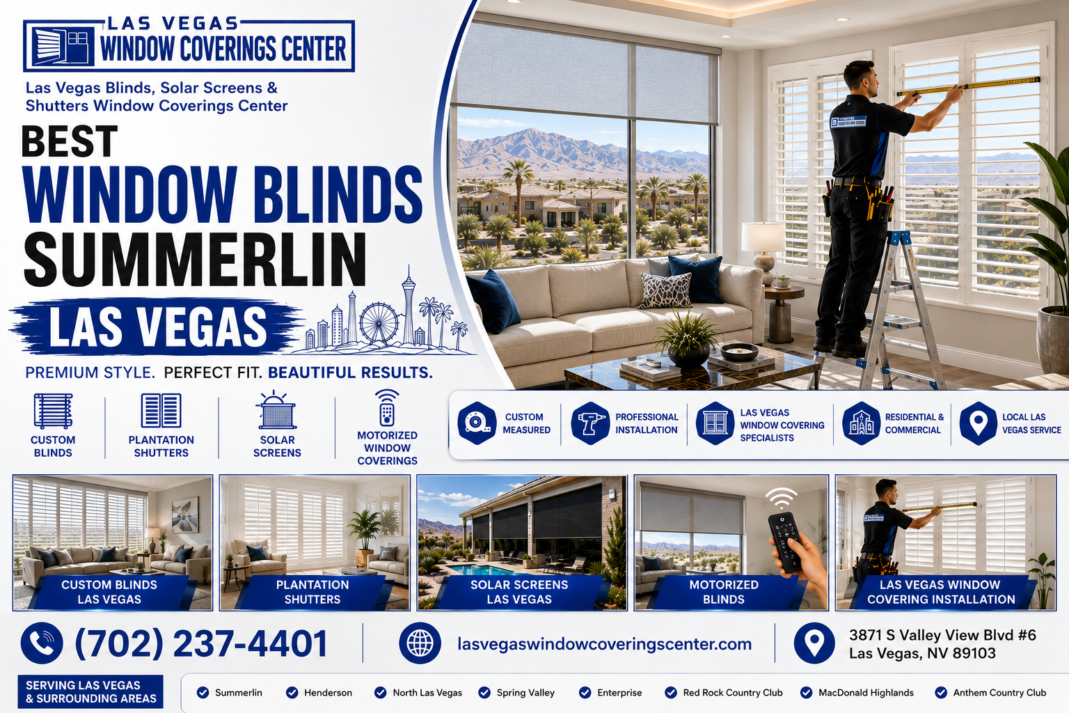 Best window blinds Summerlin featured image showing residential blind options for a Summerlin home
