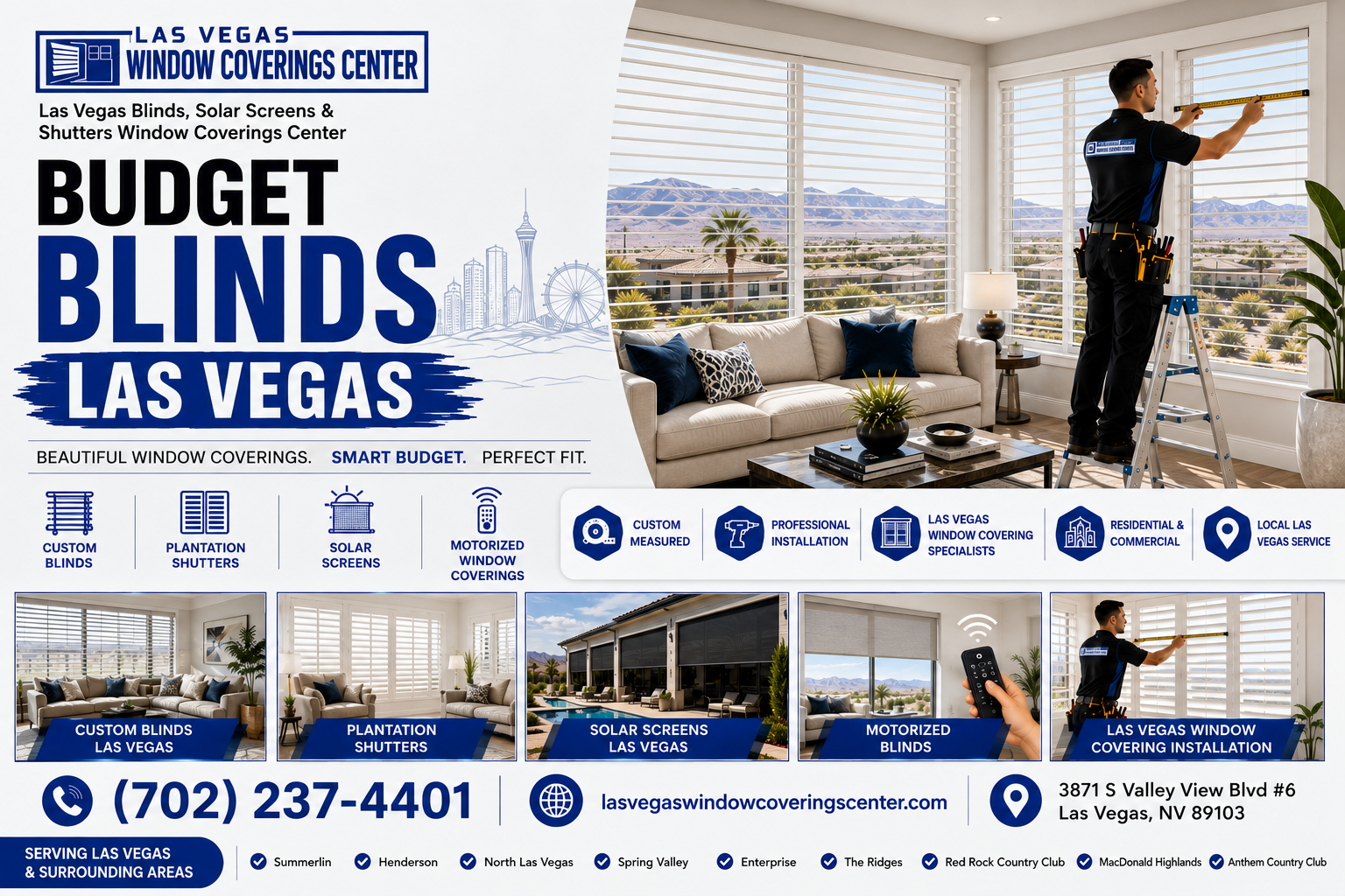 Budget blinds Las Vegas featured image showing affordable window covering options for a Las Vegas home