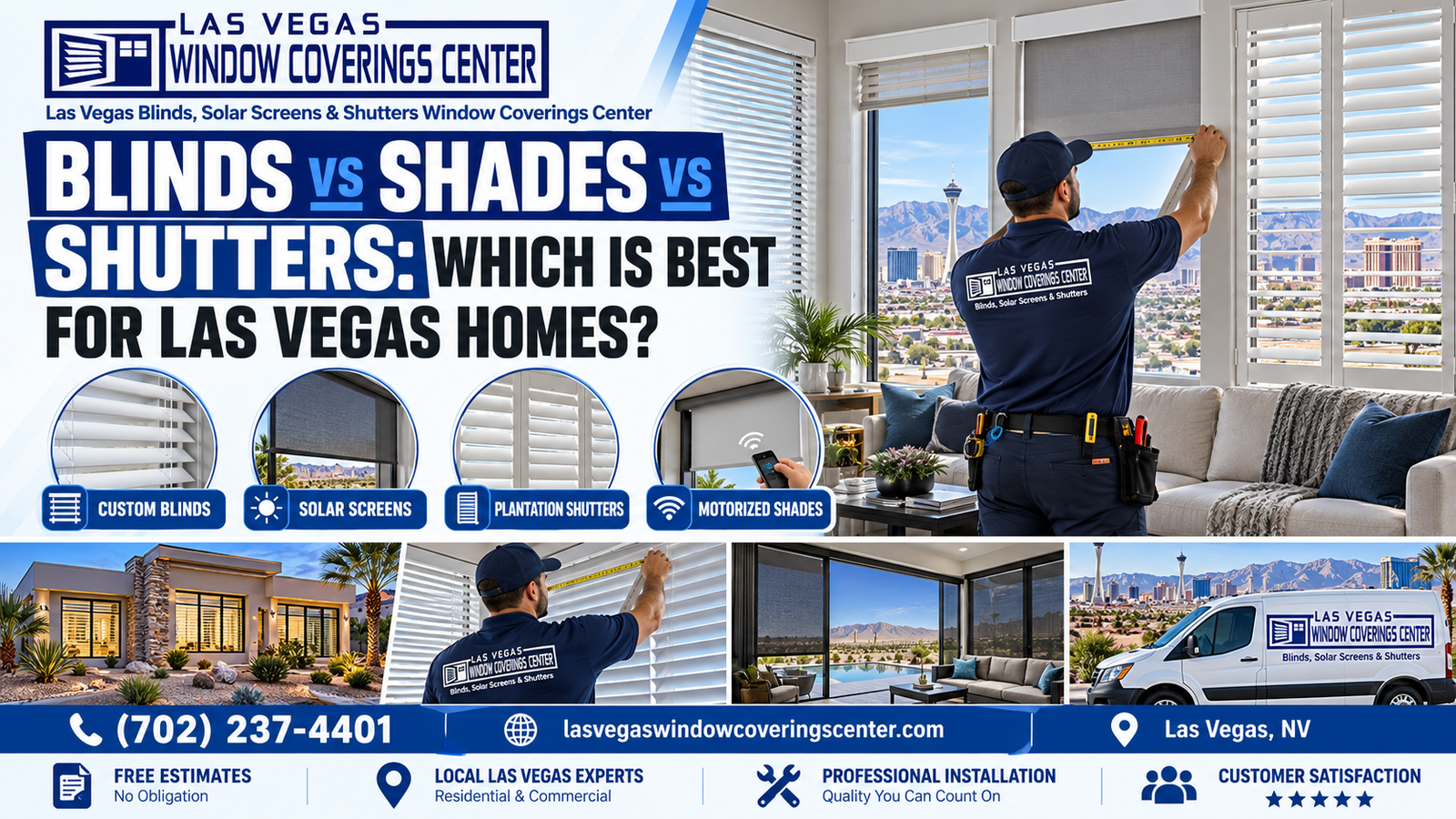 Blinds, shades, and plantation shutters compared for Las Vegas homes