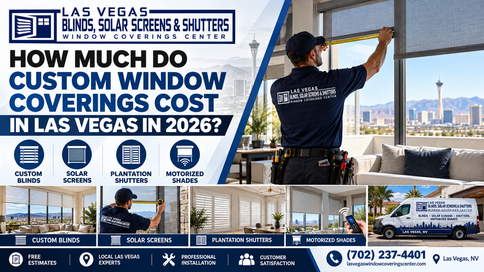 Custom blinds, shades, and shutters samples for a Las Vegas window covering cost quote