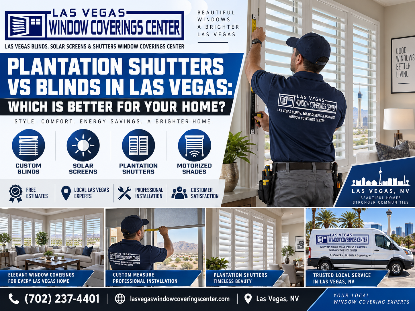 Plantation shutters vs blinds comparison for privacy, light control and style in a Las Vegas home